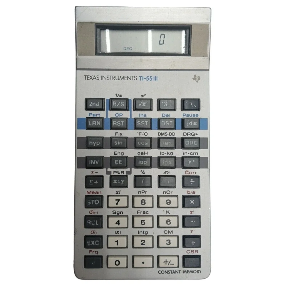 Vintage Calculator Texas Instruments ti 55 ii / Working w/ BRAND NEW Battery Inc